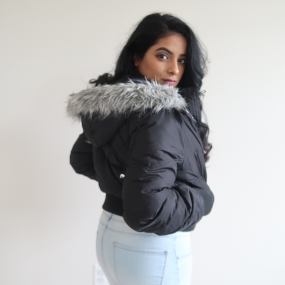 puffer jacket with fur